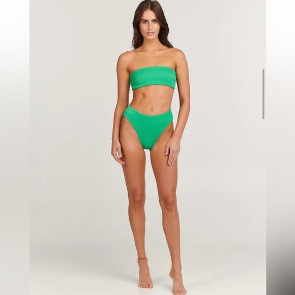 Charlie Holiday Malau Bandeau Top & Maya High Waist Bikini Bottoms Sz XS & M NEW - Picture 1 of 7